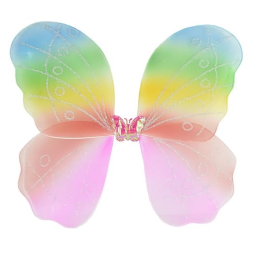 PartyKindom 2 Stück Schmetterlingsflügel Bunte Einlagige Stoffmaterial Halloween Kostüm Accessoire für Mädchen Bühnenauftritte Verstellbare Tragebänder PartyKindom 2 Stück Schmetterlingsflügel Bunte Einlagige Stoffmaterial Halloween Kostüm Accessoire für Mädchen Bühnenauftritte Verstellbare Tragebänder von PartyKindom