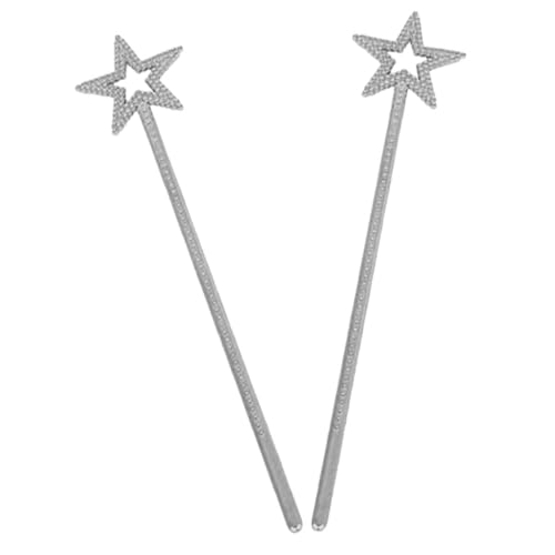 PartyKindom 2 Stück Teiliges Stern Silberne Feenstäbe Kinderparty Requisiten für Mädchen Bühnenauftritt Fantasie Kostüm Zubehör PartyKindom 2 Stück Teiliges Stern Silberne Feenstäbe Kinderparty Requisiten für Mädchen Bühnenauftritt Fantasie Kostüm Zubehör von PartyKindom