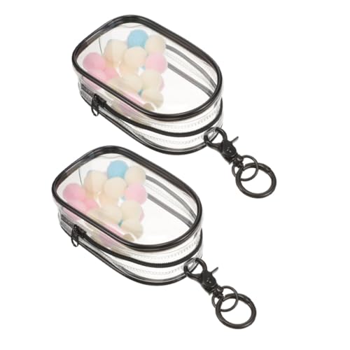 PartyKindom 2 Stück Transparente Mini Figuren Display Tasche Set mit Schlüsselanhänger und Pom Poms wasserdichte Tragbare Aufbewahrungstasche für Puppen Kleiner Organizer für Sammler PartyKindom 2 Stück Transparente Mini Figuren Display Tasche Set mit Schlüsselanhänger und Pom Poms wasserdichte Tragbare Aufbewahrungstasche für Puppen Kleiner Organizer für Sammler von PartyKindom