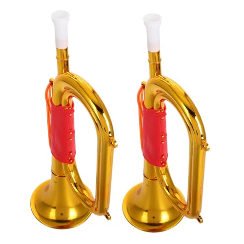 PartyKindom 2 Stück Trompete Leichtes Kunststoff Blasinstrument für Party Spiele und Bühne Robustes Musikalisches für Goldenes Cheerleading Horn für Schulveranstaltungen und PartyKindom 2 Stück Trompete Leichtes Kunststoff Blasinstrument für Party Spiele und Bühne Robustes Musikalisches für Goldenes Cheerleading Horn für Schulveranstaltungen und von PartyKindom