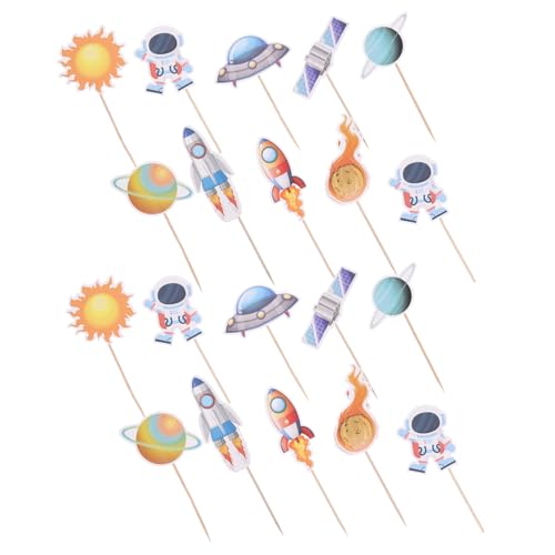 PartyKindom 20 Stück Teiliges Kindergeburtstag Tortendeko Space Theme Essbare Cake Inserts aus Lebensmittelechtem Material Stabile Kuchenstecker für Kreative Partydekoration PartyKindom 20 Stück Teiliges Kindergeburtstag Tortendeko Space Theme Essbare Cake Inserts aus Lebensmittelechtem Material Stabile Kuchenstecker für Kreative Partydekoration von PartyKindom