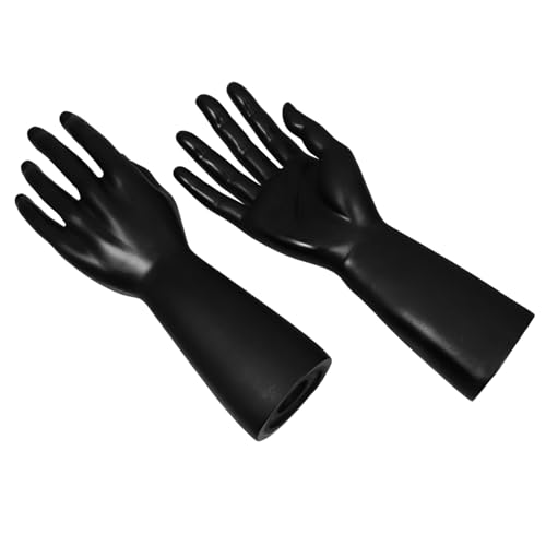 PartyKindom 2St Simulierte Hand-Requisiten eines männlichen Models uhrenhalter uhrenständer Schmuckauslage schmuckdisplay verkaufsdisplay Tisch-Handschuhständer falsche Hand Vinyl Black von PartyKindom