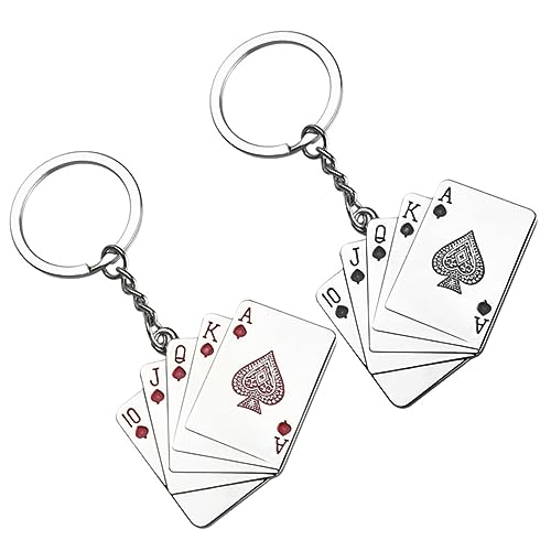 PartyKindom 2Stücke Poker Karten Schlüsselanhänger Kreative Schlüsselanhänger Mit Spielkarten Design Glücksbringer von PartyKindom