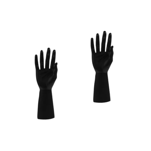 PartyKindom 2st Handmodell-requisiten Ausstellungsständer Für Handmodelle Schaufensterpuppenständer Handringhalter Hand Schaufensterpuppe Mannequin-hand Handmodell-schmuckhalter Black Plastik von PartyKindom