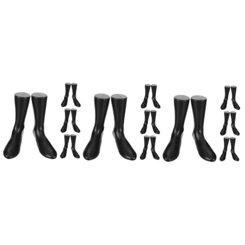 PartyKindom 3 Sätze Fußform-schuhspanner Fußmodell Socken Für Männer Fußkettchen Anzeigen Herren Socken Knöchelsocken Männer Beine Mannequin-fuß Schaufensterpuppe Fuß Plastik Black 4 Stück * 3 von PartyKindom