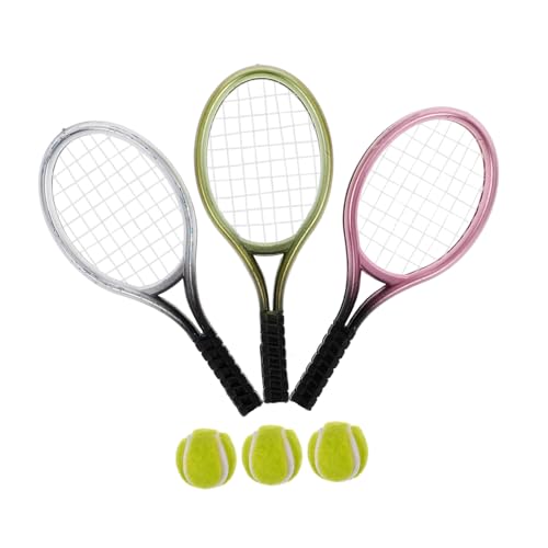 PartyKindom 3 Sätze Miniatur Tennisschläger mit Bällen Dekorative Mini Tennis Racket Modelle als Fotorequisiten und Puppenhaus Zubehör Langlebige Realistische Sportornamente für PartyKindom 3 Sätze Miniatur Tennisschläger mit Bällen Dekorative Mini Tennis Racket Modelle als Fotorequisiten und Puppenhaus Zubehör Langlebige Realistische Sportornamente für von PartyKindom