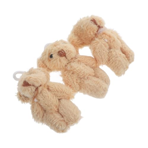 PartyKindom 3 Stück Teddybär Stofftier Dekoration Puppenhaus Zubehör Dekobärchen zappeln Die Weihnachtsminifiguren Kaninchen Miniatur Hase Bärenfiguren Mini-Bär-Dekore Plüsch Khaki von PartyKindom