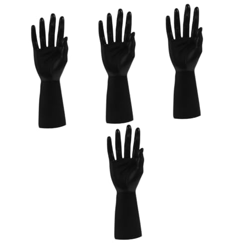 PartyKindom 4 Stück Handmodell-requisiten Handpuppe Aus Kunststoff Ringhalter Für Handmodelle Handmodell Aus Kunststoff Handschaufensterpuppe Zur Handschuhpräsentation Plastik Black von PartyKindom