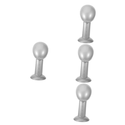 PartyKindom 4 Stück Schaufensterpuppenkopf Perückenständer Kahle Kappe Verrückt Handtaschenständer Hüte Schaufensterpuppe Mit Ständer Spitze-front-perücke Gestalter Torso Visier Pvc Silver von PartyKindom