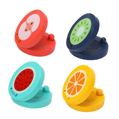 PartyKindom 4 Stück Teiliges Holz Finger Kastagnetten mit Niedlichen Früchte Mustern Robustes Rhythmus Musikinstrument für Frühkindliche Bildung für Handkoordination und Musikalische PartyKindom 4 Stück Teiliges Holz Finger Kastagnetten mit Niedlichen Früchte Mustern Robustes Rhythmus Musikinstrument für Frühkindliche Bildung für Handkoordination und Musikalische von PartyKindom
