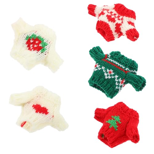 PartyKindom 5 Stck Teiliges Puppen Outfit Winter Strickpullover Austauschbare Mädchen Puppenkleidung mit Süßen Mustern Komfortabel und Modisch zum Ankleiden und Verschenken PartyKindom 5 Stck Teiliges Puppen Outfit Winter Strickpullover Austauschbare Mädchen Puppenkleidung mit Süßen Mustern Komfortabel und Modisch zum Ankleiden und Verschenken von PartyKindom