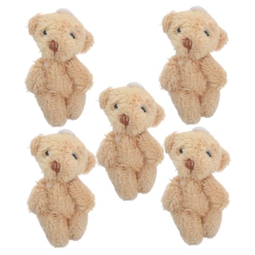 PartyKindom 5 Stück Teddybär Stofftier Minibären Masse Bär Schlüsselanhänger Bärendekorationen Mini-kuscheltiere Masse Taschenbär Miniatur-kuscheltiere Schlüsselanhänger Bär Plüsch Khaki von PartyKindom