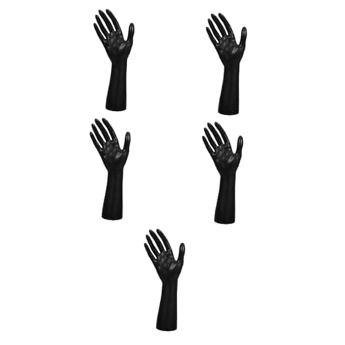 PartyKindom 5st Handmodell-requisiten Keramikhand Eheringhalter Für Männer Handdekor Handstatue Handpuppe Für Schmuck Blumenständer Hand Blumen Handring Puppenhand Ausstellungsstand Black Pvc von PartyKindom