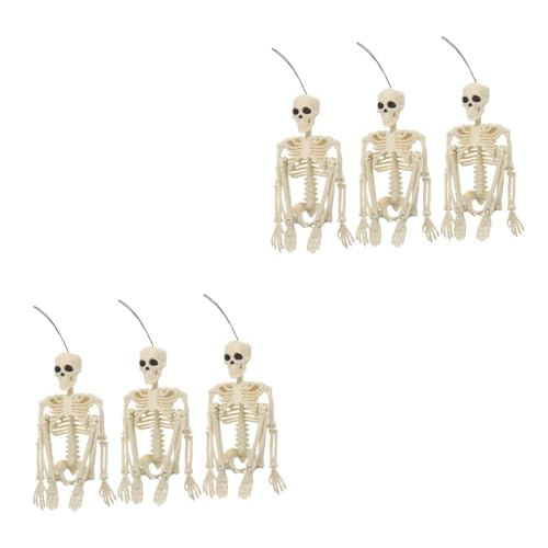 PartyKindom 6 Stk Menschliches Skelett Skelett Make-up-Spielzeug Spukhaus Requisiten halloween aussendeko halloween party Dekor kleines Skelettmodell Skelett Spielzeugmodell Plastik von PartyKindom