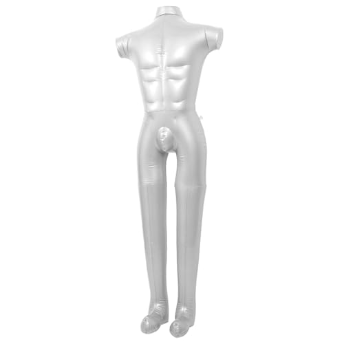 PartyKindom Aufblasbarer Mann Lebensgroß Aufblasbare Schaufensterpuppe Aufblasbares Männliches Modell Aufblasbarer Männlicher Schnuller Clothing Mannequin Manikins for Clothing Aufblasbarer Pvc Silver von PartyKindom