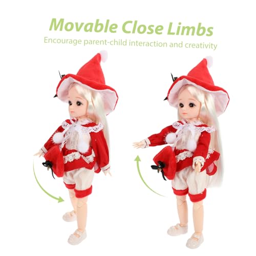 PartyKindom Bjd Gelenkpuppe mit Weihnachtskleidung Schuhe Hut Schultertasche Realistische Simulation Puppe Kreatives für Sammler PartyKindom Bjd Gelenkpuppe mit Weihnachtskleidung Schuhe Hut Schultertasche Realistische Simulation Puppe Kreatives für Sammler von PartyKindom