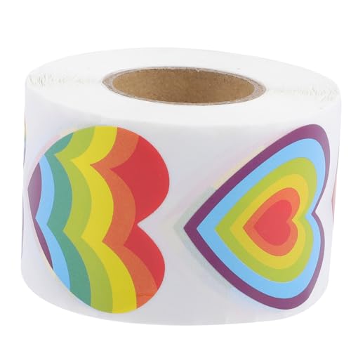 PartyKindom Bunte Selbstklebende Herz Aufkleber Rolle Pride Rainbow Sticker zum Versiegeln von Umschlägen Geschenkverpackungen und DIY Bastelprojekten Ablösbar mit Vielfältigen PartyKindom Bunte Selbstklebende Herz Aufkleber Rolle Pride Rainbow Sticker zum Versiegeln von Umschlägen Geschenkverpackungen und DIY Bastelprojekten Ablösbar mit Vielfältigen von PartyKindom