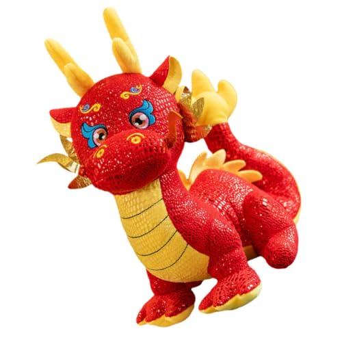 PartyKindom Chinesisches Neujahr Drachen Plüschfigur Gefülltes Stofftier Maskottchen Dekoration Neujahrsgeschenk für Familie Freunde PartyKindom Chinesisches Neujahr Drachen Plüschfigur Gefülltes Stofftier Maskottchen Dekoration Neujahrsgeschenk für Familie Freunde von PartyKindom