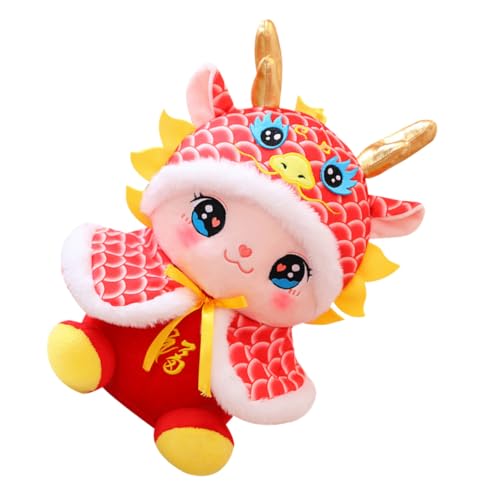 PartyKindom Chinesisches Neujahr Glücksbringer Plüsch Drache Rotes Stofftier Maskottchen Festliche Deko Für Zuhause Und Feiern Geschenkidee PartyKindom Chinesisches Neujahr Glücksbringer Plüsch Drache Rotes Stofftier Maskottchen Festliche Deko Für Zuhause Und Feiern Geschenkidee von PartyKindom