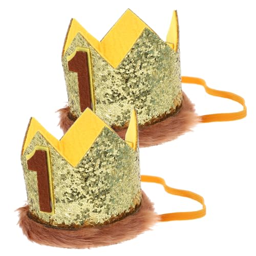 PartyKindom Goldene Geburtstagskrone für Junge Mädchen Leichter Filzhut mit Sicherem Kinnband als Partydekoration und Foto Requisite für Mädchen und Jungen zur Ersten Geburtstagsfeier PartyKindom Goldene Geburtstagskrone für Junge Mädchen Leichter Filzhut mit Sicherem Kinnband als Partydekoration und Foto Requisite für Mädchen und Jungen zur Ersten Geburtstagsfeier von PartyKindom