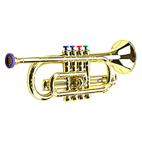 PartyKindom Goldene Trompete für Plastik Instrument Simulierende Trompete für Kleinkinder Leicht und Robust als Musikspielzeug für Junge Mädchen PartyKindom Goldene Trompete für Plastik Instrument Simulierende Trompete für Kleinkinder Leicht und Robust als Musikspielzeug für Junge Mädchen von PartyKindom