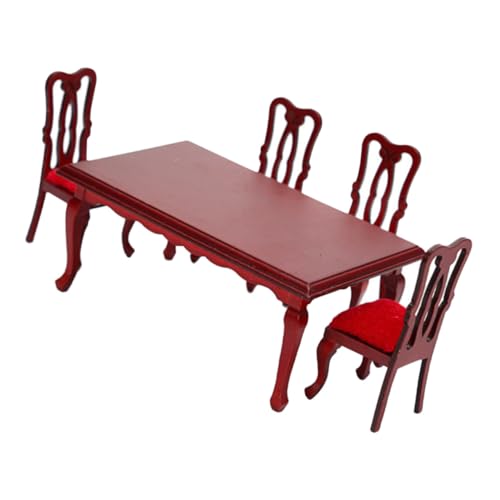 PartyKindom Holz Puppenhaus Möbel Miniatur Küchenmöbel aus Stabilem Holz Tisch Stühle Kindgerechtes Realistische Puppenhaus Ausstattung Platzsparend und Langlebig PartyKindom Holz Puppenhaus Möbel Miniatur Küchenmöbel aus Stabilem Holz Tisch Stühle Kindgerechtes Realistische Puppenhaus Ausstattung Platzsparend und Langlebig von PartyKindom