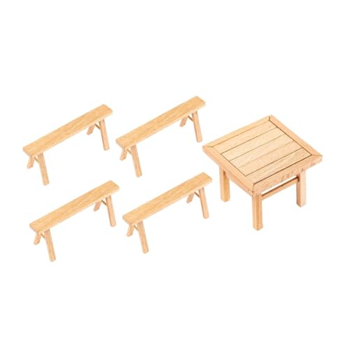 PartyKindom Holzmodell Bausatz Tisch und Stühle DIY Puzzle für Handmontiert Pädagogisch Kreativitätsfördernd Miniatur Möbel PartyKindom Holzmodell Bausatz Tisch und Stühle DIY Puzzle für Handmontiert Pädagogisch Kreativitätsfördernd Miniatur Möbel von PartyKindom