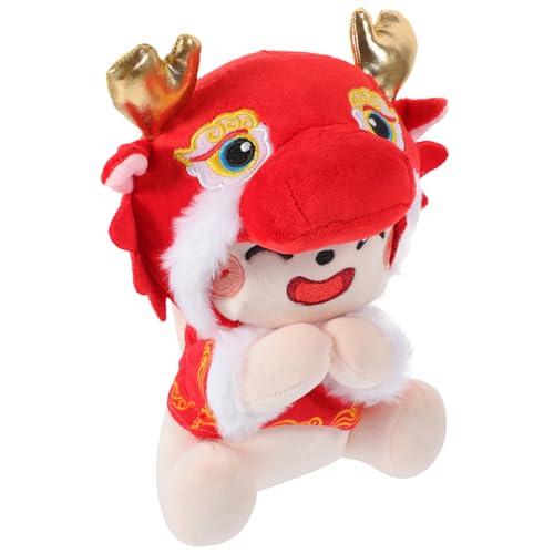 PartyKindom Jahr des Drachen-plüschspielzeugs Drachenspielzeug Chinesisches Neujahrspuppenspielzeug Drachenpuppenspielzeug Kawaii Drachenpuppe Drache Stofftier Flanell von PartyKindom