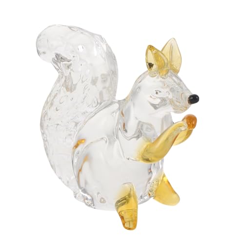 PartyKindom Kristalleichhörnchen Wohnkultur Bastelset Basteln Kristallkrähenstuae Kristallfigur Für Frauen Kristall-segen-tischdekoration Hundestatuen Im Freien Figur Yellow Kristall von PartyKindom