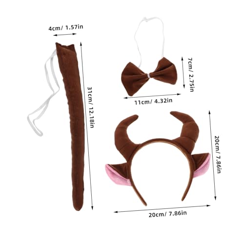 PartyKindom Kuh Kostüm Set mit Plüsch Kuhhörnern Ohren und Fliege Bequemes Stirnband für Fasching Halloween Weihnachtsfeiern und Party Accessoires PartyKindom Kuh Kostüm Set mit Plüsch Kuhhörnern Ohren und Fliege Bequemes Stirnband für Fasching Halloween Weihnachtsfeiern und Party Accessoires von PartyKindom
