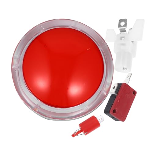 PartyKindom LED Beleuchteter Gaming Buzzer mit Automatischer Rückstellung Roter Druckknopf Inklusive Mikroschalter für Quizspiele und Partyspaß Robust und Handschonend PartyKindom LED Beleuchteter Gaming Buzzer mit Automatischer Rückstellung Roter Druckknopf Inklusive Mikroschalter für Quizspiele und Partyspaß Robust und Handschonend von PartyKindom