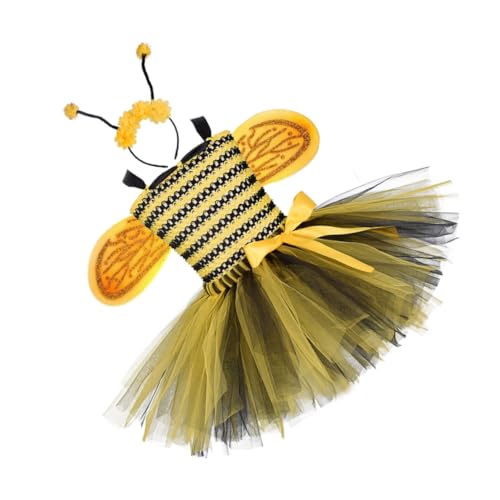 PartyKindom Mädchen Bienenkostüm mit Tüllrock Flügeln und Haarband Gauzeflügeliger Party Kostümkleid für Jahre Atmungsaktiv für Fasching Geburtstag Tanz und Fotografie PartyKindom Mädchen Bienenkostüm mit Tüllrock Flügeln und Haarband Gauzeflügeliger Party Kostümkleid für Jahre Atmungsaktiv für Fasching Geburtstag Tanz und Fotografie von PartyKindom