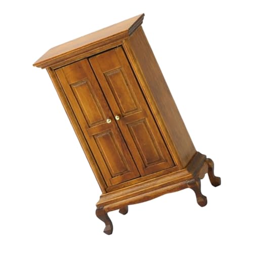 PartyKindom Miniatur Doppeltür Kleiderschrank aus Holz Puppenhausmöbel Europäischer Stil Minimalistisch Walnussfarbe für DIY Modell und Wohnkultur PartyKindom Miniatur Doppeltür Kleiderschrank aus Holz Puppenhausmöbel Europäischer Stil Minimalistisch Walnussfarbe für DIY Modell und Wohnkultur von PartyKindom