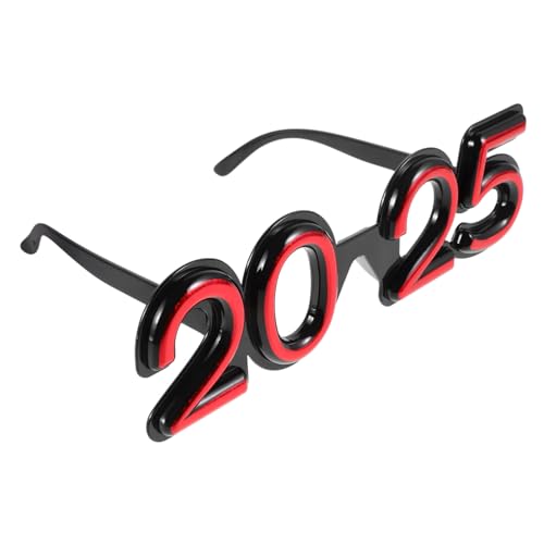 PartyKindom Neujahrsbrille 2025 Neujahrspartybrille Bequeme Brille Für Festliche Veranstaltungen Kunststoffbrille Requisite Dekorative 2025 Silvesterparty-Dekoration von PartyKindom