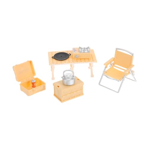 PartyKindom Outdoor Spielset Miniatur Camping Kochgeschirr mit Klappbarem Stuhl Picknicktisch und Herd Leichtes Realistisches Zubehör für Rollenspiel und Kreative Freizeitgestaltung Gelb PartyKindom Outdoor Spielset Miniatur Camping Kochgeschirr mit Klappbarem Stuhl Picknicktisch und Herd Leichtes Realistisches Zubehör für Rollenspiel und Kreative Freizeitgestaltung Gelb von PartyKindom