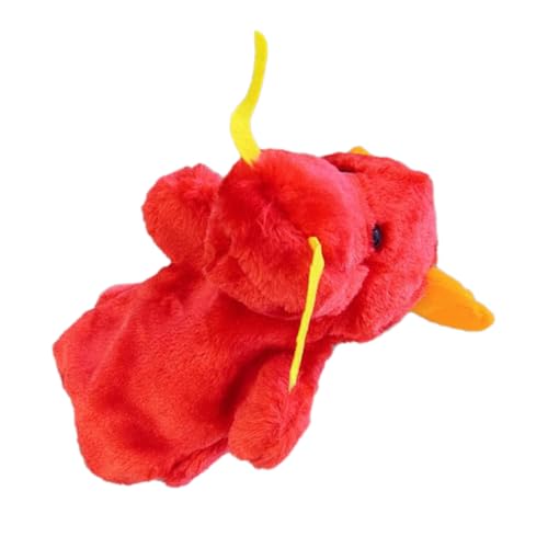 PartyKindom Plüsch Drache Handpuppe Rotes Kuscheltier Kreatives Rollenspiel für Motorik und Kommunikation PartyKindom Plüsch Drache Handpuppe Rotes Kuscheltier Kreatives Rollenspiel für Motorik und Kommunikation von PartyKindom