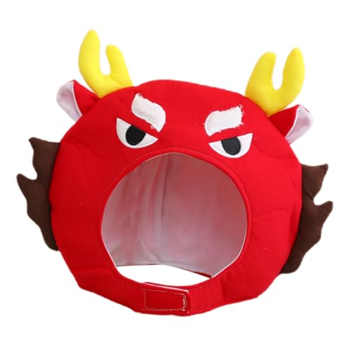 PartyKindom Plüsch Drachenhut Rot Weicher Cosplay Kopfschmuck mit PP Baumwolle Hautfreundlich und Farbbeständig für Karneval Maskerade Bühnenauftritte und Partyspaß PartyKindom Plüsch Drachenhut Rot Weicher Cosplay Kopfschmuck mit PP Baumwolle Hautfreundlich und Farbbeständig für Karneval Maskerade Bühnenauftritte und Partyspaß von PartyKindom