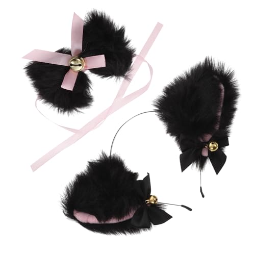 PartyKindom Plüsch Katzenohren Stirnband mit Glocken Weiches Katzenohr Haarband mit Schleife und Spitzen Leichtes Cosplay und Mädchen für Karneval Party und Kostümfest PartyKindom Plüsch Katzenohren Stirnband mit Glocken Weiches Katzenohr Haarband mit Schleife und Spitzen Leichtes Cosplay und Mädchen für Karneval Party und Kostümfest von PartyKindom