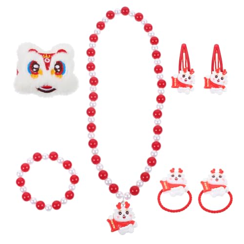 PartyKindom Schmuckset für Mädchen Teilig mit Halskette Armband Haarschmuck Bunte Perlen für Kleinkinder und Tägliches Anziehen Party Kostüm Zubehör PartyKindom Schmuckset für Mädchen Teilig mit Halskette Armband Haarschmuck Bunte Perlen für Kleinkinder und Tägliches Anziehen Party Kostüm Zubehör von PartyKindom