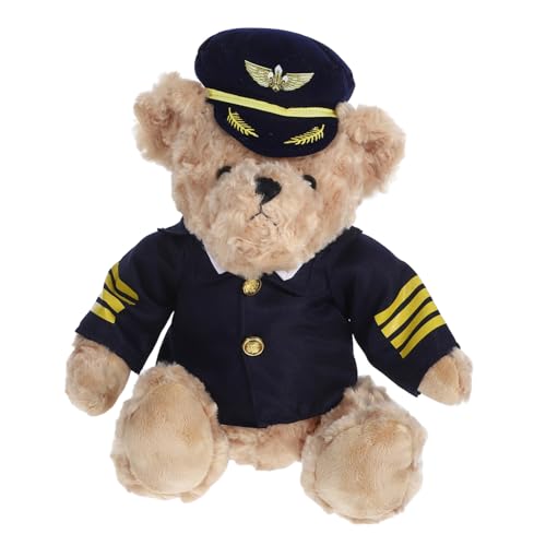 PartyKindom Weicher Plüschbär mit Kapitänsfluguniform Kuscheltier Pilotbär Weiches Stofftier zum Kuscheln Party Geschenk für Geburtstag Hochzeit Festliche Anlässe PartyKindom Weicher Plüschbär mit Kapitänsfluguniform Kuscheltier Pilotbär Weiches Stofftier zum Kuscheln Party Geschenk für Geburtstag Hochzeit Festliche Anlässe von PartyKindom