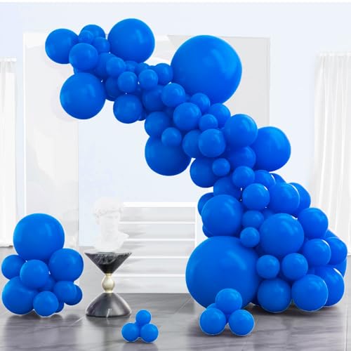 PartyWoo Luftballons Blau, 102 Stück Blaue Ballon Girlande Satz von Verschiedene Größen mit 18 Zoll 12 Zoll 10 Zoll 5 Zoll, Luftballon Girlande für Geburtstagsdeko, Partydeko, Hochzeitdeko, Blau-Y5 von PartyWoo