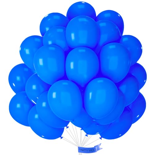 PartyWoo Luftballons Blau, 50 Stück 12 Zoll Ballons Blau, Blaue Luftballons für Ballongirlande oder Ballonbogen als Partydeko, Geburtstagsdekoration, Hochzeitsdekoration, Babypartydekoration, Blau-Y5 von PartyWoo