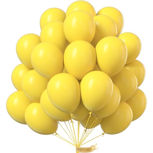 PartyWoo Luftballons Gelb, 50 Stück 12 Zoll Ballons Gelb, Gelbe Luftballons für Ballongirlande oder Ballonbogen als Partydeko, Geburtstagsdekoration, Hochzeitsdekoration, Babypartydekoration, Gelb-Y55 PartyWoo Luftballons Gelb, 50 Stück 12 Zoll Ballons Gelb, Gelbe Luftballons für Ballongirlande oder Ballonbogen als Partydeko, Geburtstagsdekoration, Hochzeitsdekoration, Babypartydekoration, Gelb-Y55 von PartyWoo