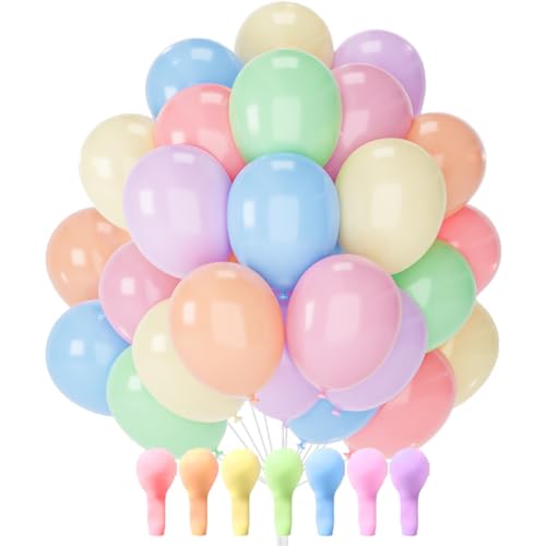 PartyWoo Luftballons Pastell, 50 Stück 12 Zoll Ballons Pastell, Pastell Farben Luftballons für Ballongirlande oder Ballonbogen als Partydeko, Geburtstagsdeko, Hochzeitsdekoration, Babypartydekoration von PartyWoo