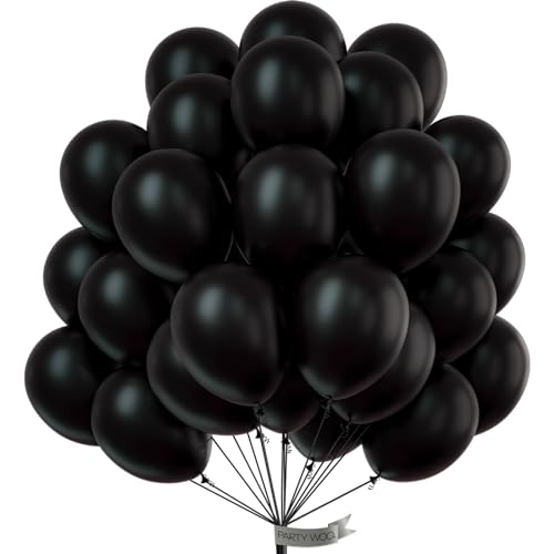 PartyWoo Luftballons Schwarz, 50 Stück 12 Zoll Ballons Schwarz, Schwarze Luftballons für Ballongirlande oder Ballonbogen als Partydeko, Geburtstagsdeko, Hochzeitsdeko, Babypartydeko, Schwarz-Y18 PartyWoo Luftballons Schwarz, 50 Stück 12 Zoll Ballons Schwarz, Schwarze Luftballons für Ballongirlande oder Ballonbogen als Partydeko, Geburtstagsdeko, Hochzeitsdeko, Babypartydeko, Schwarz-Y18 von PartyWoo