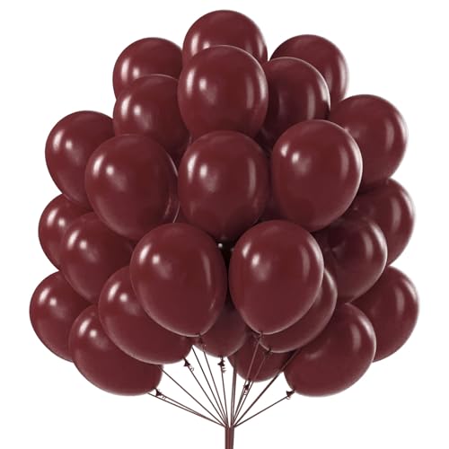 PartyWoo Luftballons Weinrot, 50 Stück 12 Zoll Ballons Bordeaux, Weinrote Luftballons für Ballongirlande oder Ballonbogen als Partydeko, Geburtstagsdeko, Hochzeitsdeko, Babypartydekoration, Rot-Y62 von PartyWoo