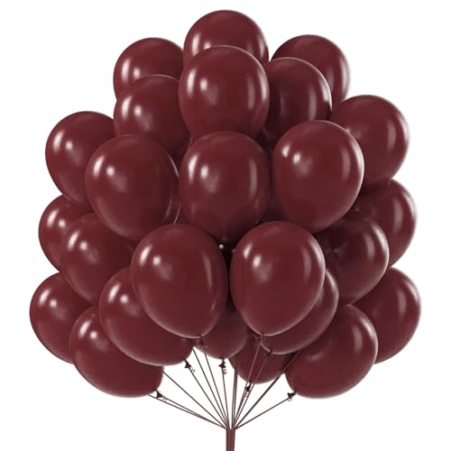 PartyWoo Luftballons Weinrot, 50 Stück 12 Zoll Ballons Bordeaux, Weinrote Luftballons für Ballongirlande oder Ballonbogen als Partydeko, Geburtstagsdeko, Hochzeitsdeko, Babypartydekoration, Rot-Y62 PartyWoo Luftballons Weinrot, 50 Stück 12 Zoll Ballons Bordeaux, Weinrote Luftballons für Ballongirlande oder Ballonbogen als Partydeko, Geburtstagsdeko, Hochzeitsdeko, Babypartydekoration, Rot-Y62 von PartyWoo