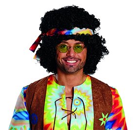 PartyXPeople Afro Perücke Schwarz I Volle Lockenpracht in schwarz I Witziges Accessoire I Karneval, JGA, Mottoparty I Unisex I Gut kombinierbar I Geeignet für Hippiekostüme und Clownskostüme von PartyXPeople