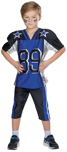 PartyXPeople Football Spieler Kinder Kostüm | Trikot und Hose | Verkleidung American Sports | 2-teilig blau-schwarz 116270-164 von PartyXPeople