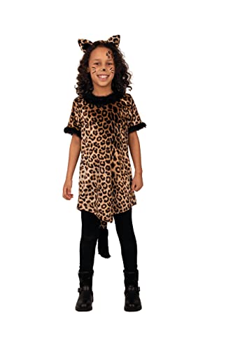 PartyXPeople Leoparden Kleid Kinderkostüm Raubkatze Verkleidung Kostüm braun-schwarz 12722-128 von PartyXPeople